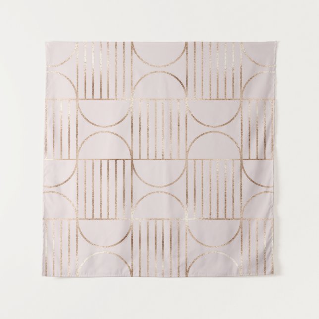 Gold shapes: mid-century modern pattern. tapestry (Front)