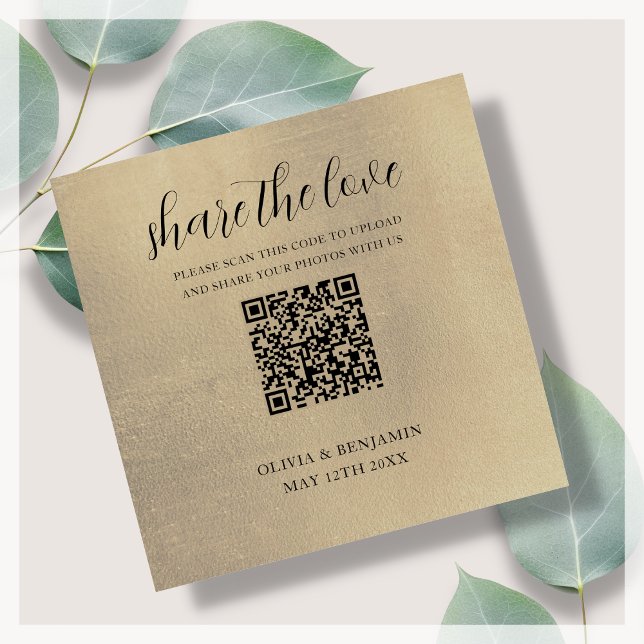 Gold | Share The Love QR Code Enclosure Card (Creator Uploaded)