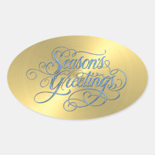Gold Sheen Season's Greetings Sticker