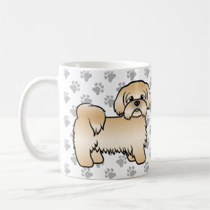 Gold Shih Tzu Cute Cartoon Dog Illustration Coffee Mug