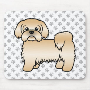 Gold Shih Tzu Cute Cartoon Dog Illustration Mouse Pad