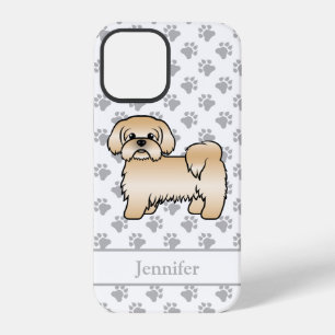 Gold Shih Tzu Cute Cartoon Dog & Name iPhone 12 Pro Case