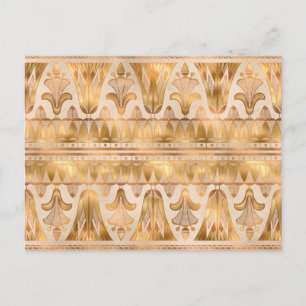Gold Shimmer Art Deco Postcard