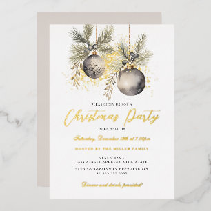 Gold Shimmer Baubles Christmas Party