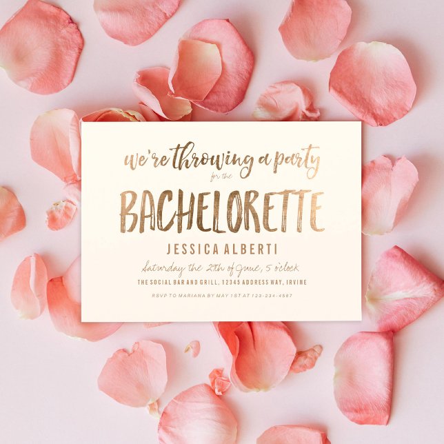 Gold Shimmer Chic Bachelorette Party Invitation (Creator Uploaded)