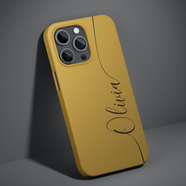 Gold Shimmer Elegant Calligraphy Script Name Case-Mate iPhone Case (Creator Uploaded)