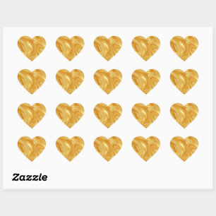 Gold shimmer heart sticker