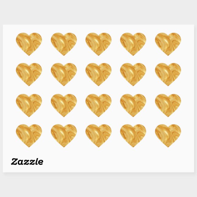 Gold shimmer heart sticker (Sheet)