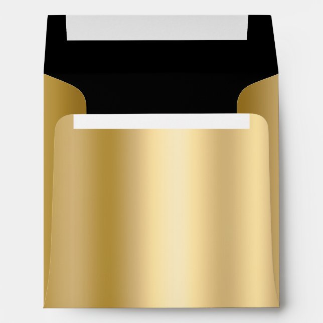 Gold Shimmer Ombre Foil Glam and Black Envelope (Back (Bottom))