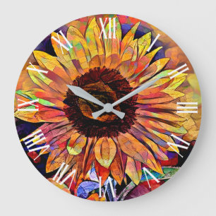 Gold Shine Sunflower Elegant Collection Large Clock