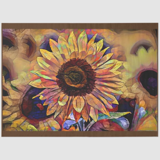 Gold Shine Sunflower Elegant Collection Tissue Paper (Front)