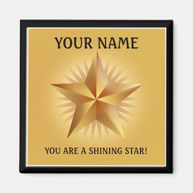 Gold Shining Star Custom Magnet (Front)