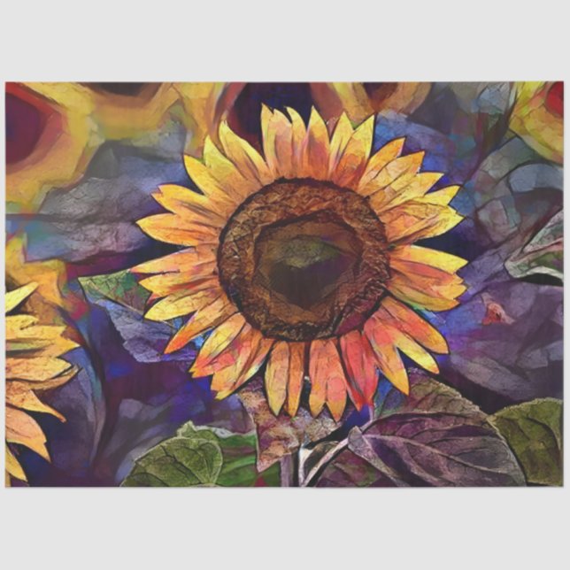 Gold Shining Sunflower Elegant Collection Tissue Paper (Front)