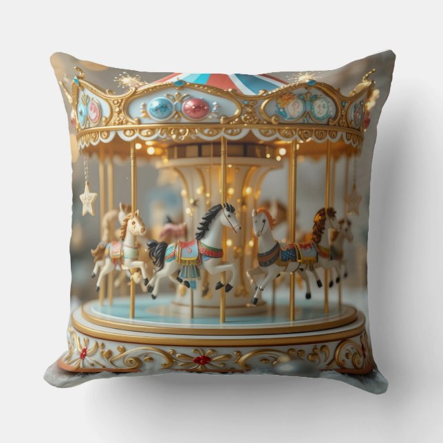 gold shinning carousel  cushion (Front)