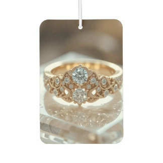 gold shinning diamond ring car air freshener