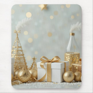 gold shinning presents mouse pad