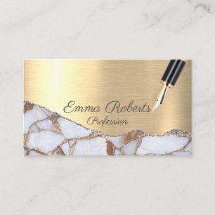 Gold Shiny Marble Agate Business Card