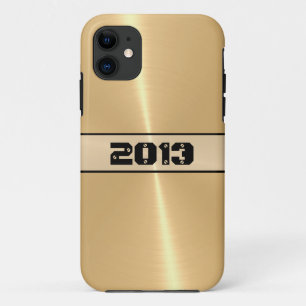 Gold Shiny Stainless Steel Metal 9 iPhone 11 Case