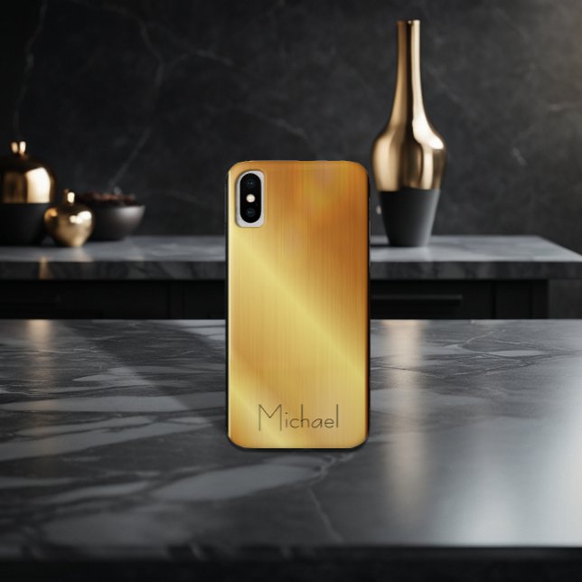Gold Shiny Stainless Steel Metal Case-Mate iPhone Case (Creator Uploaded)
