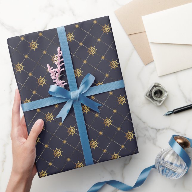 Gold Ship Weel Wrapping Paper (Gifting)
