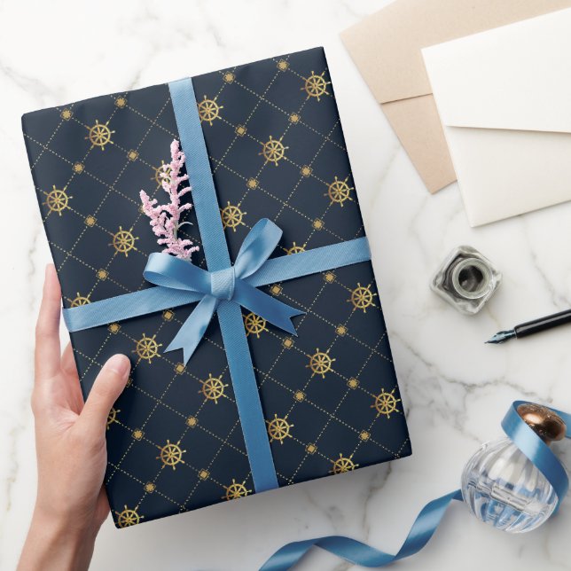 Gold Ship Weel Wrapping Paper (Gifting)