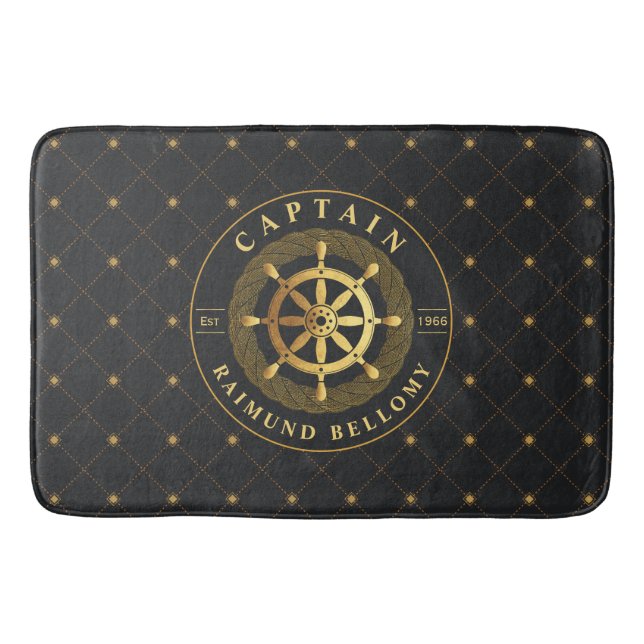 Gold Ship Wheel Bath Mat (Front)