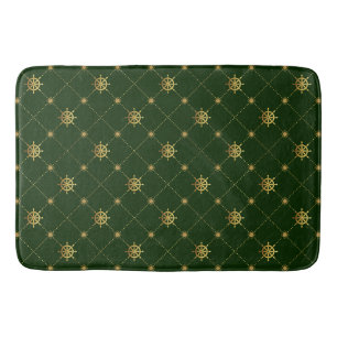 Gold Ship Wheel Bath Mat