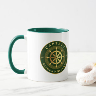 Gold Ship Wheel Mug