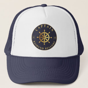 Gold Ship Wheel  Trucker Hat