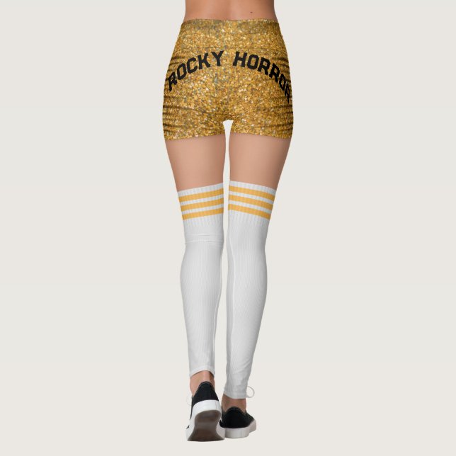 Gold Shorts Knee Socks Name Roller Derby  Leggings (Back)