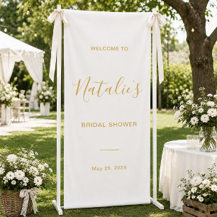 Gold Signature Script Bridal Shower Welcome Sign