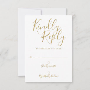 Gold Signature Script Modern RSVP Card