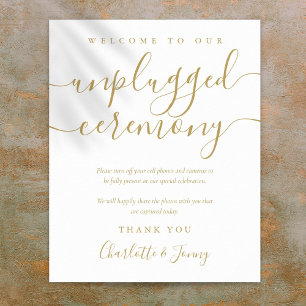 Gold Signature Script Unplugged Ceremony Sign