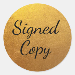 Gold Signed Copy Classic Round Sticker