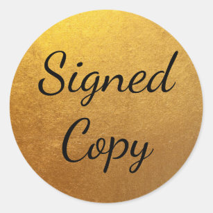Gold Signed Copy Classic Round Sticker