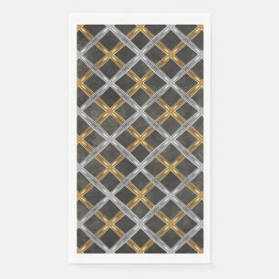 Gold, Silver, and Black Laced Pattern Napkin