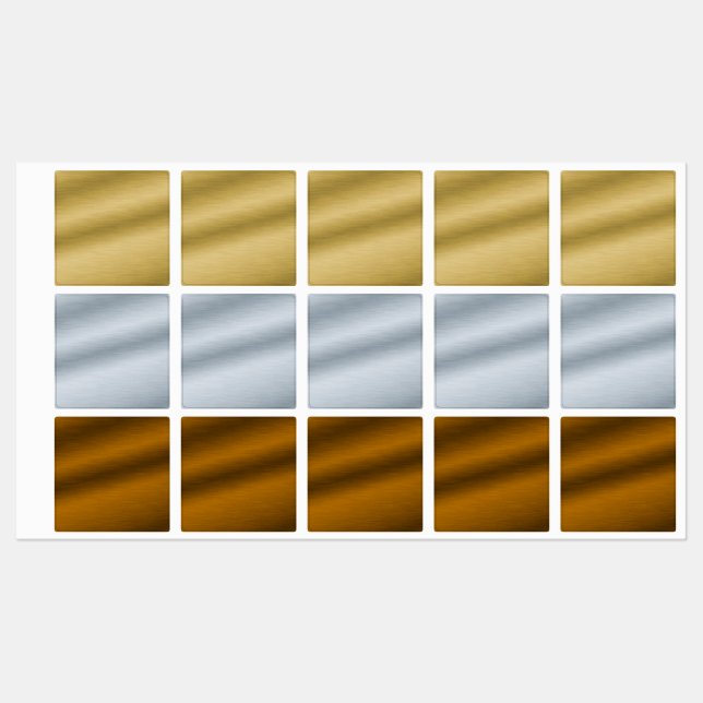 Gold Silver And Bronze Faux Brushed Metal (Sheet)