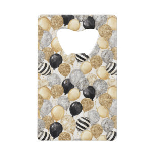 Gold Silver Black Balloons New Year Celebration