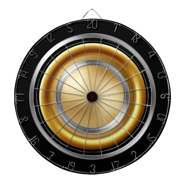 Gold, Silver & Black Dartboard (Front)