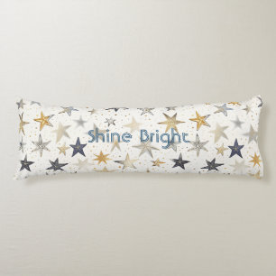 Gold Silver Blue Stars Body Cushion