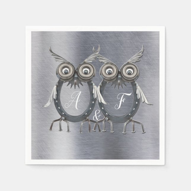 Gold, Silver - Brass Modern  Napkin (Front)