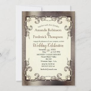 Gold, Silver & Brass Vintage Invitation