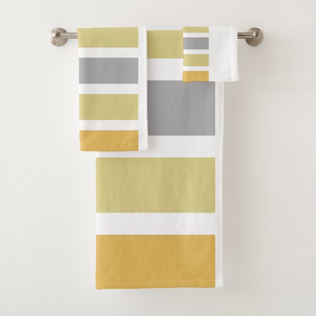 Gold Silver Bronze Metal Hues Bath Towel Set (Insitu)