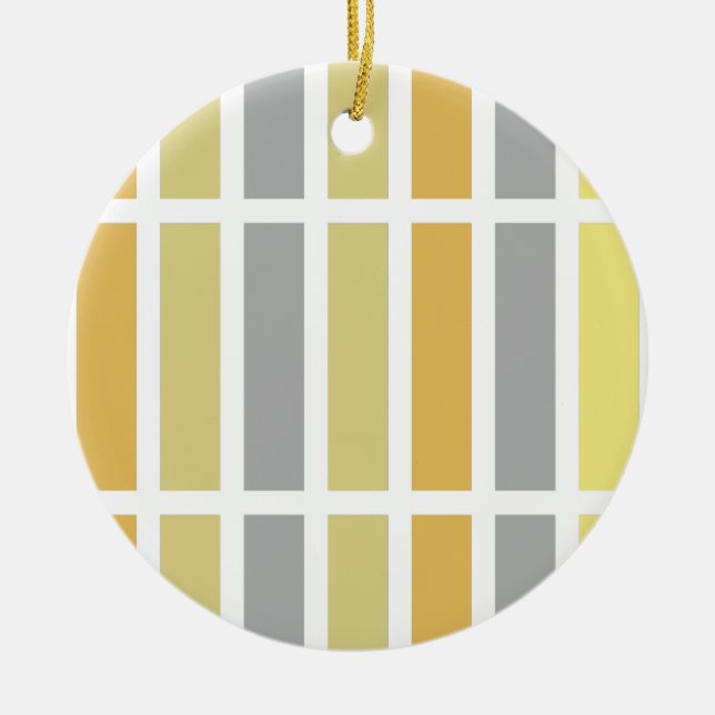 Gold Silver Bronze Metal Hues Ceramic Ornament (Front)