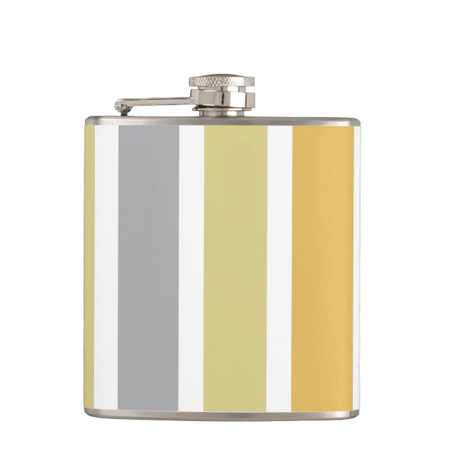 Gold Silver Bronze Metal Hues Hip Flask (Front)