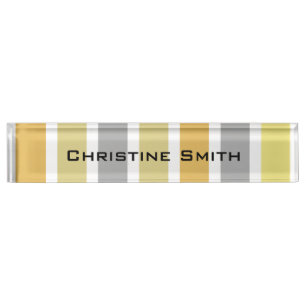 Gold Silver Bronze Metal Hues Nameplate