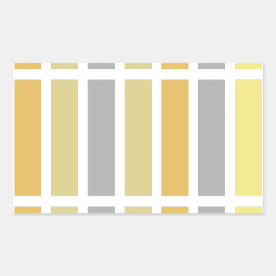 Gold Silver Bronze Metal Hues Rectangular Sticker