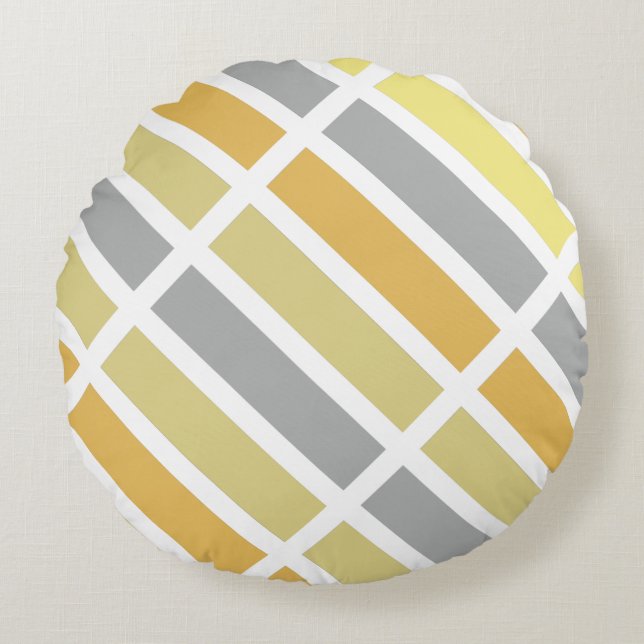 Gold Silver Bronze Metal Hues Round Cushion (Front)