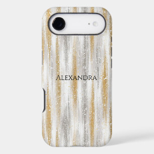 Gold Silver Chic Glam Glitzy Stripes