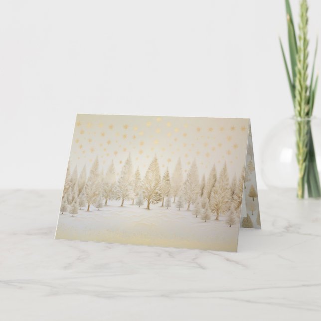 Gold Silver Christmas Trees  Card (Front)